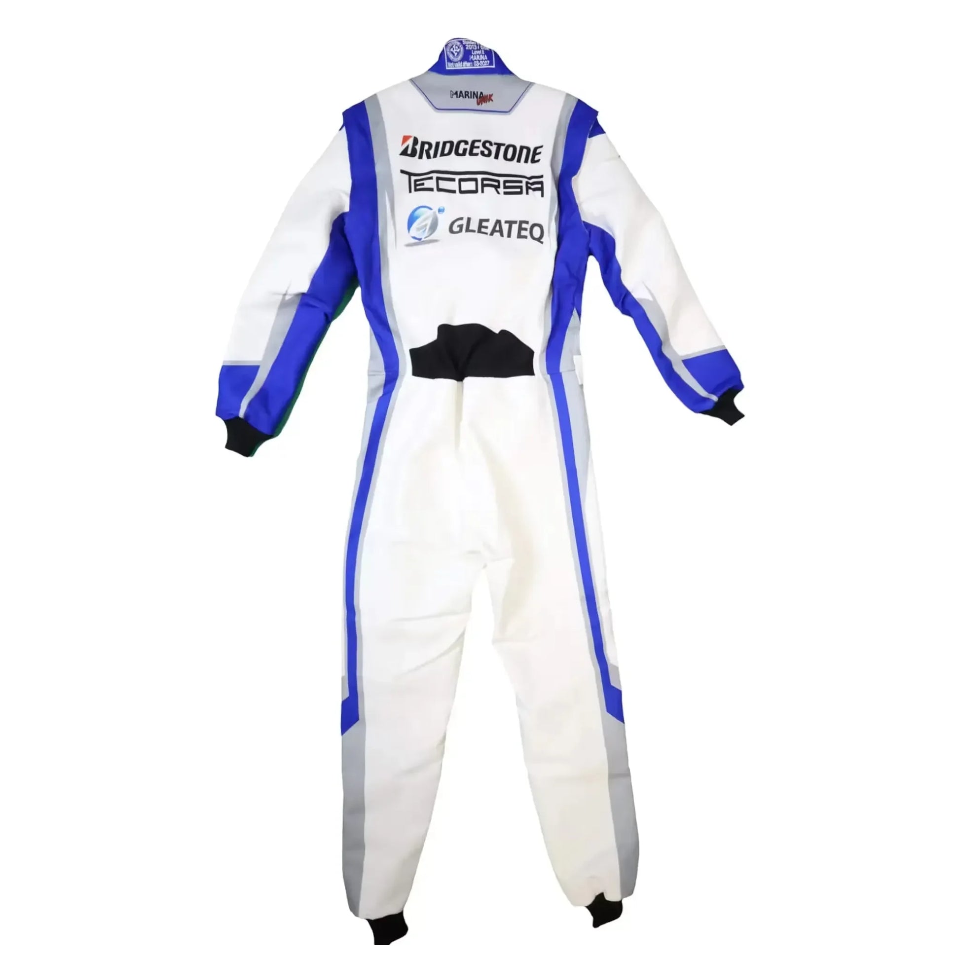 Marina Unik GLEATEQ White Kart Racing Suits - F1 Vintage Racewear