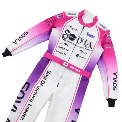 Marina Unik Sovla White Racing Kart Suits - F1 Vintage Racewear