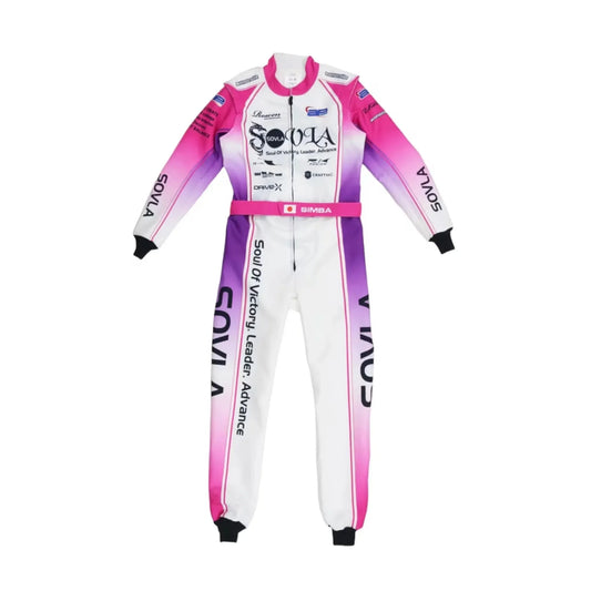 Marina Unik Sovla White Racing Kart Suits - F1 Vintage Racewear