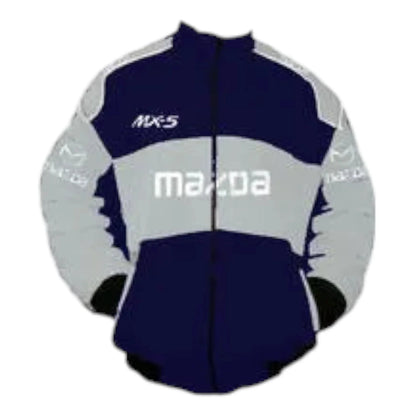 Mazda MX-5 Miata Racing Jacket Dark Blue and Light Gray - F1 Vintage Racewear