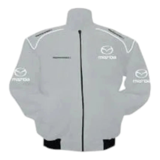 Mazdaspeed3 Racing Jacket Light Gray - F1 Vintage Racewear