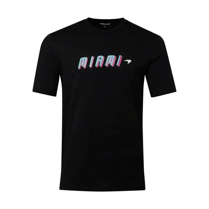 McLaren F1 Men's Miami Neon Graphic T-Shirt-Black/White/Vice Blue/Beetroot Purple/Crystal Rose/Aqua Sky