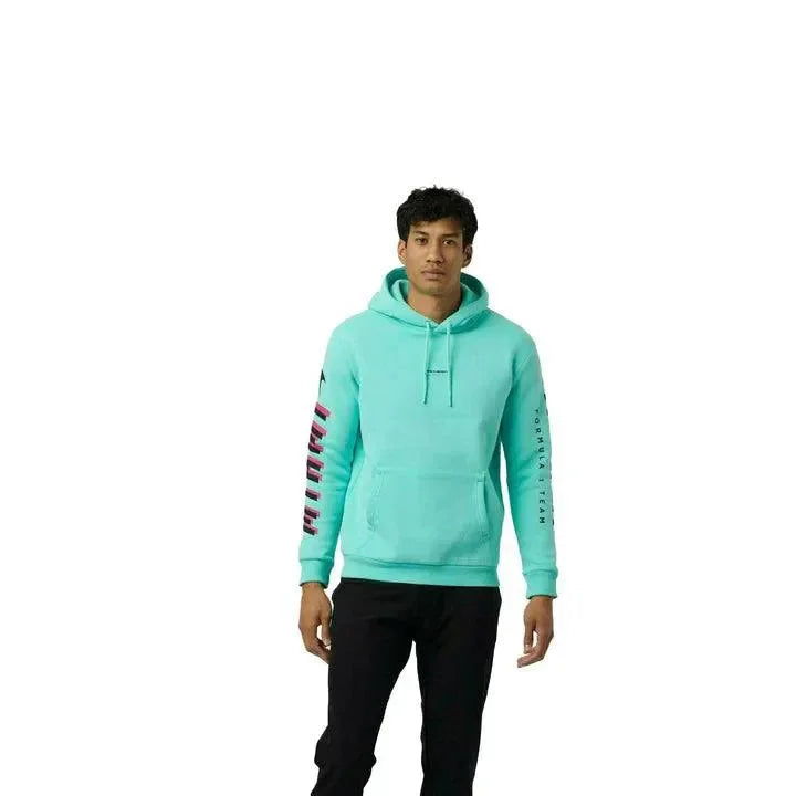 McLaren F1 Men's Miami Neon Logo Hoodie -Black/Vice Blue/Aqua Sky