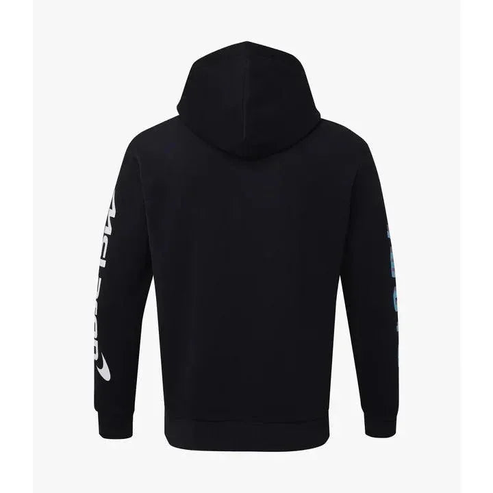 McLaren F1 Men's Miami Neon Logo Hoodie -Black/Vice Blue/Aqua Sky