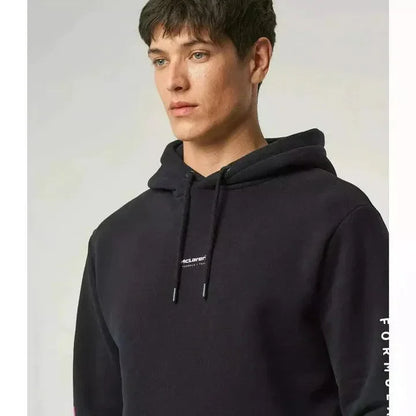 McLaren F1 Men's Miami Neon Logo Hoodie -Black/Vice Blue/Aqua Sky