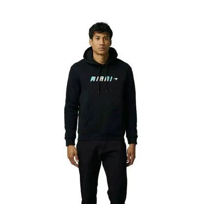 McLaren F1 Men's Miami Palm Graphic Hoodie -Black/Aqua Sky/Crystal Rose