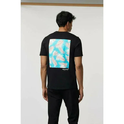 McLaren F1 Men's Miami Palm Graphic T-Shirt-Black/Aqua Sky/Crystal Rose