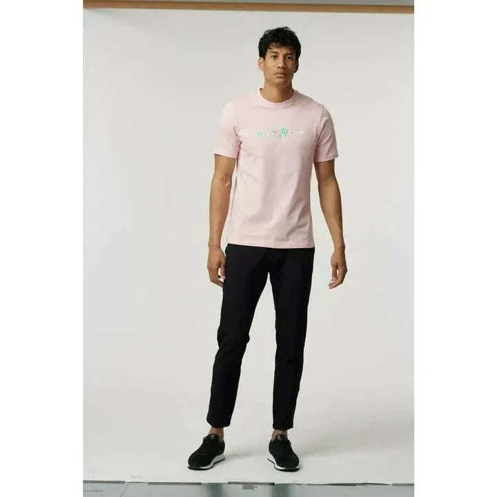 McLaren F1 Men's Miami Palm Graphic T-Shirt-Black/Aqua Sky/Crystal Rose