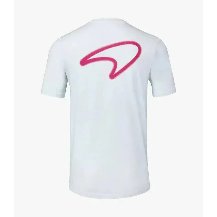 McLaren F1 Women's Miami Neon Graphic T-Shirt-White/Vice Blue/Beetroot Purple/Crystal Rose