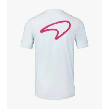 McLaren F1 Women's Miami Neon Graphic T-Shirt-White/Vice Blue/Beetroot Purple/Crystal Rose