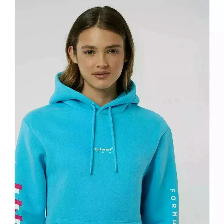McLaren F1 Women's Miami Neon Logo Hoodie -Black/Vice Blue