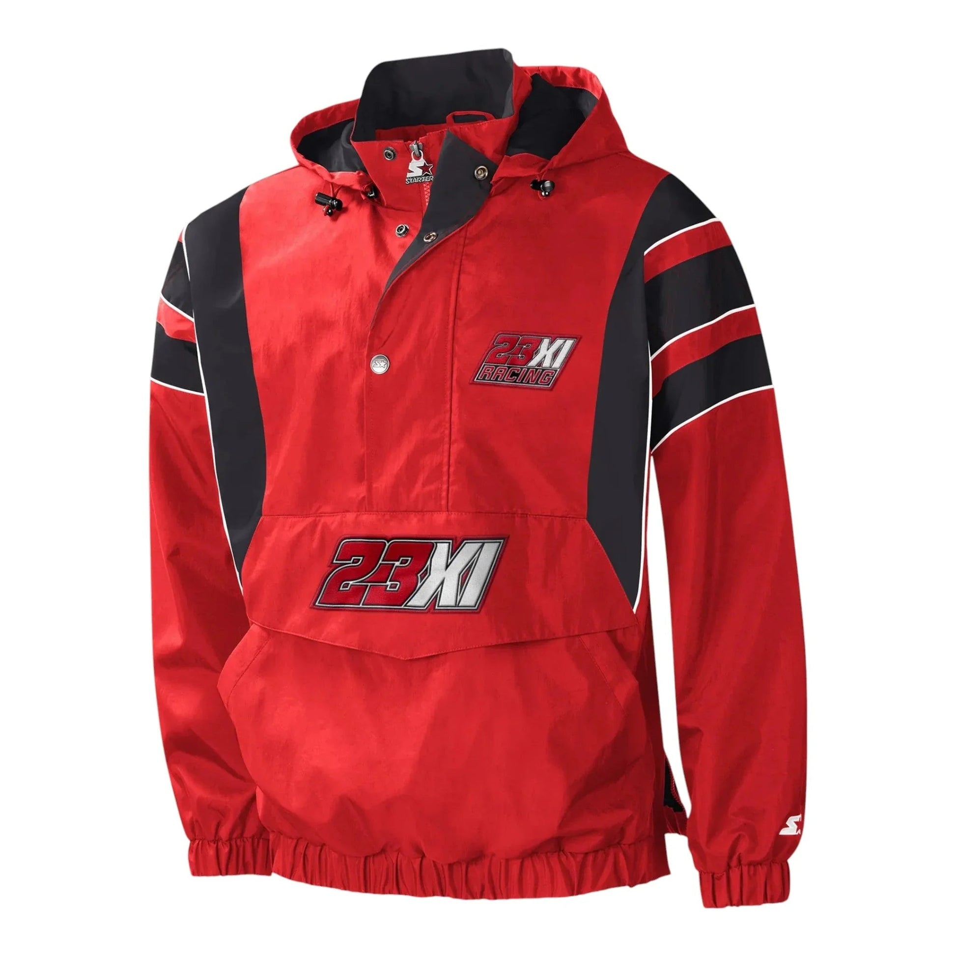 Men's 23XI Racing Starter Red/Black Impact Half-Snap Pullover Jacket