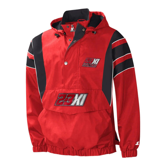 Men's 23XI Racing Starter Red/Black Impact Half-Snap Pullover Jacket