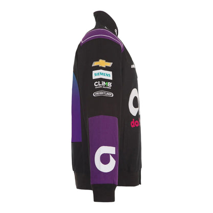 Men's Alex Bowman JH Design Black ally Twill Driver Uniform Full-Snap Jacket