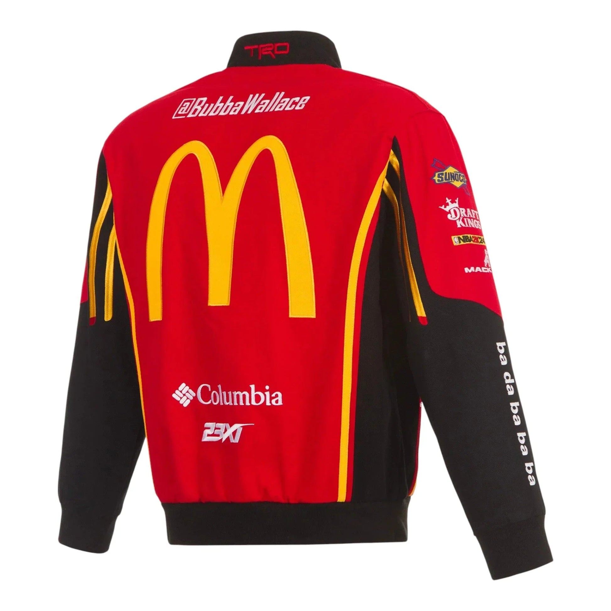 Men's Bubba Wallace JH Design Red McDonald's Full-Snap Twill Uniform Jacket