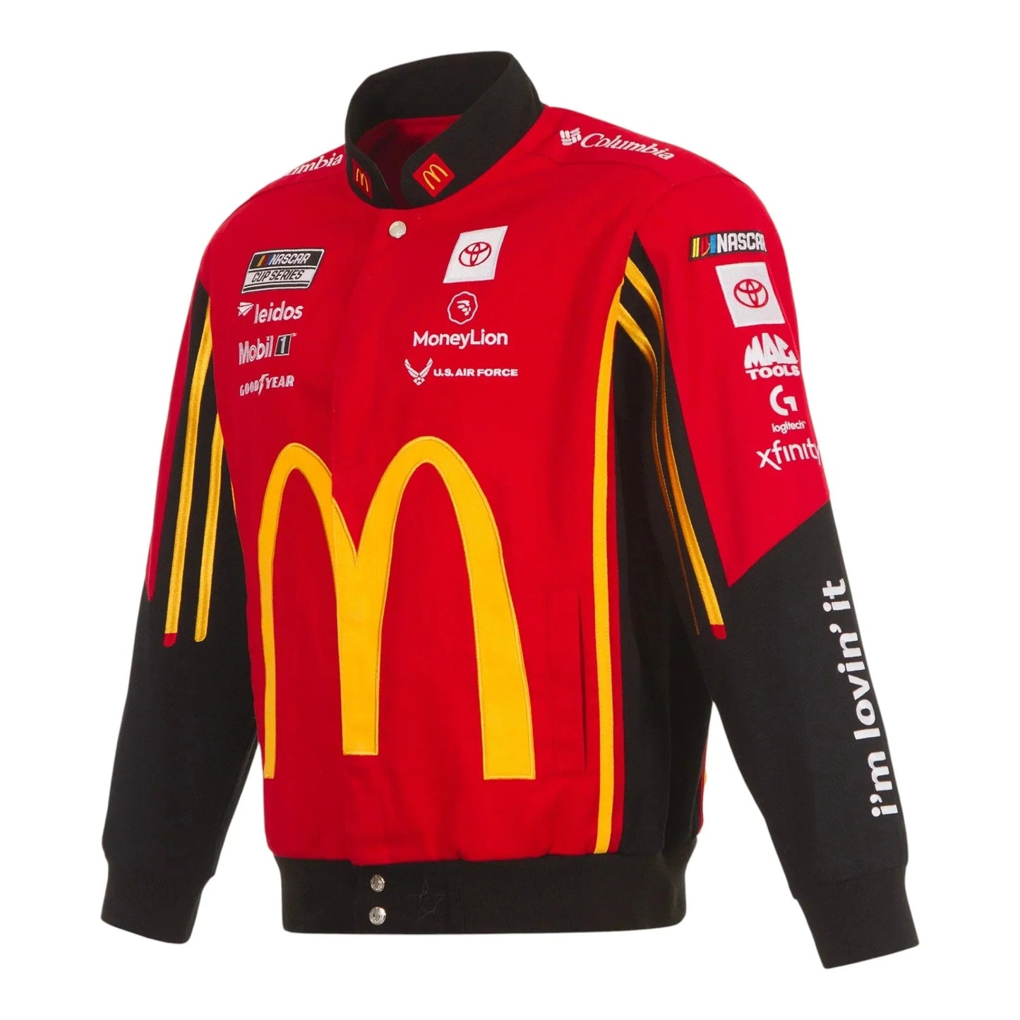 Men's Bubba Wallace JH Design Red McDonald's Full-Snap Twill Uniform Jacket