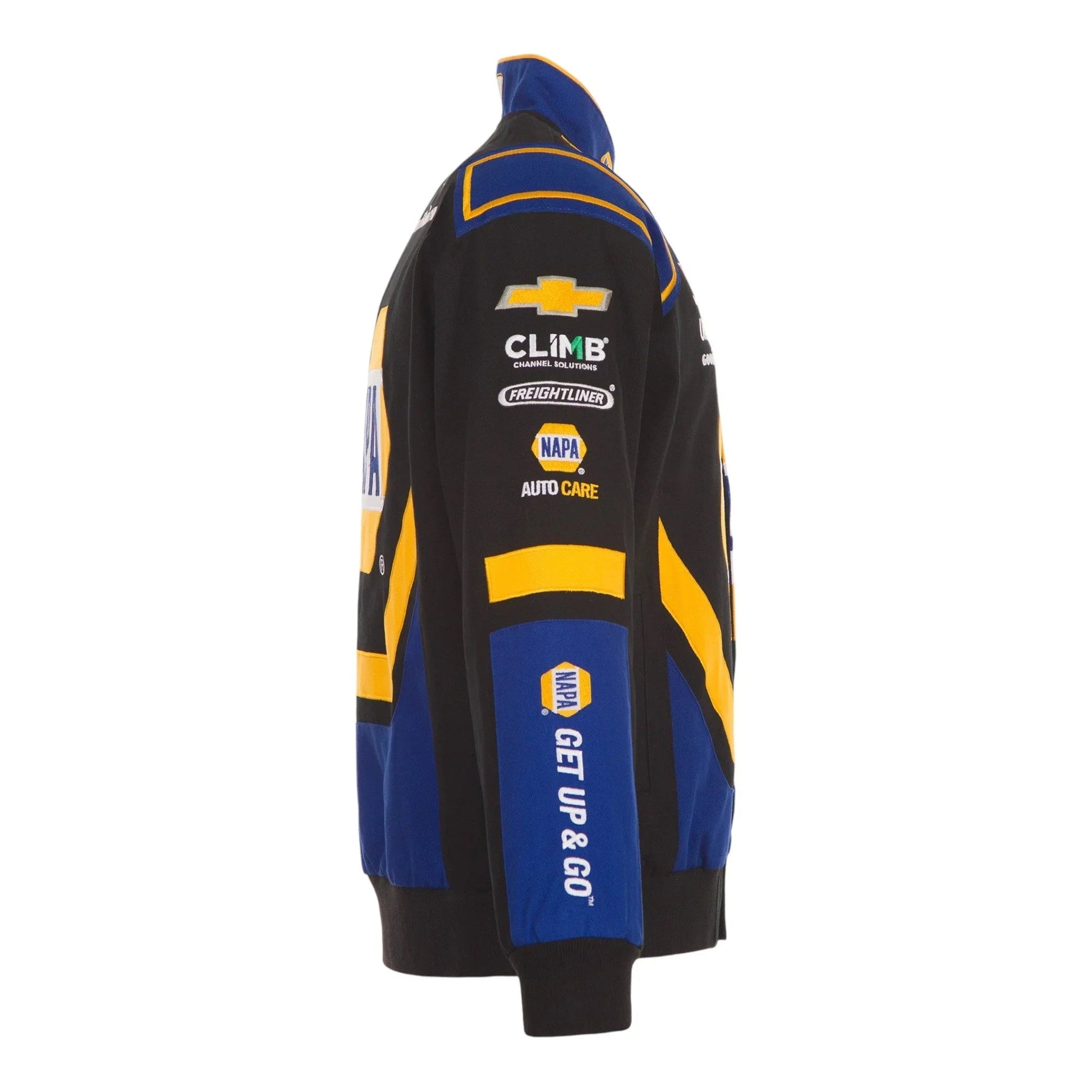 Men's Chase Elliott JH Design Black NAPA Twill Driver Uniform Full-Snap Jacket