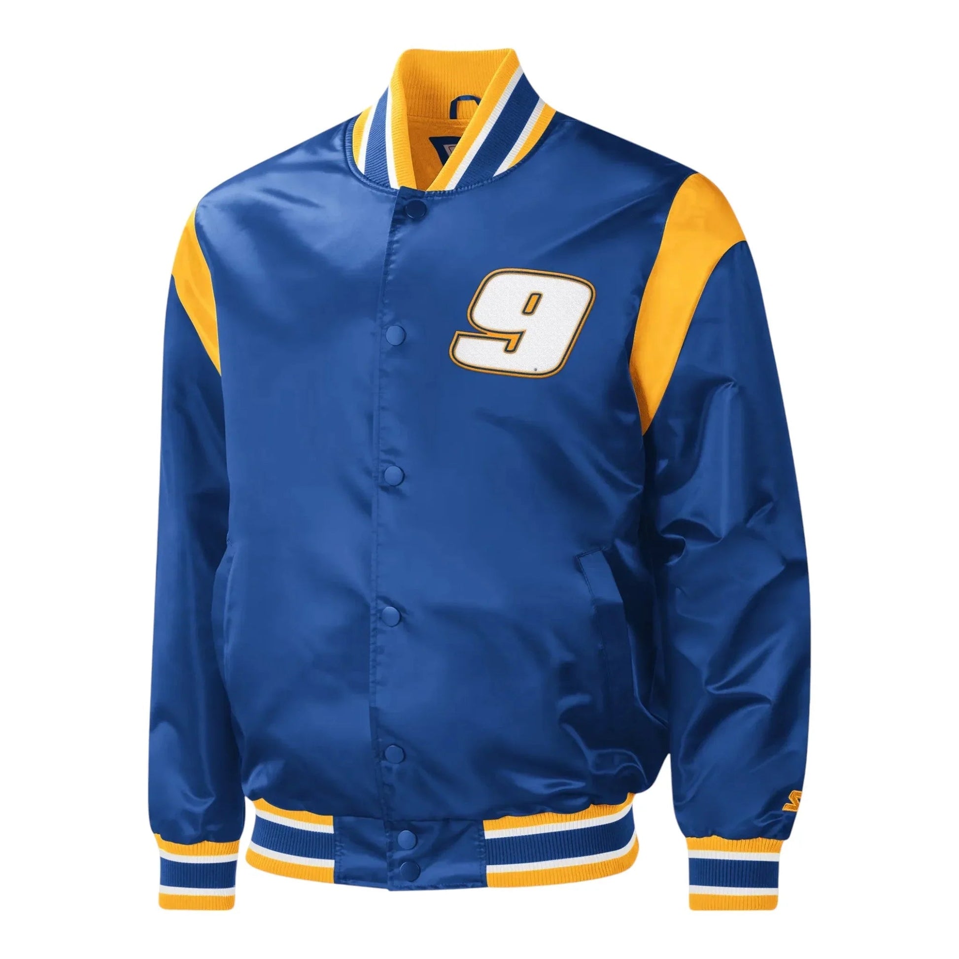 Men's Chase Elliott Starter Royal Force Play Full-Snap Varsity Jacket