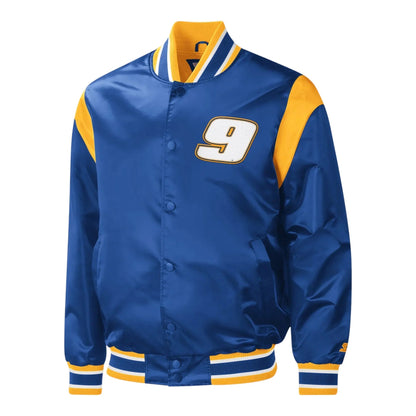 Men's Chase Elliott Starter Royal Force Play Full-Snap Varsity Jacket