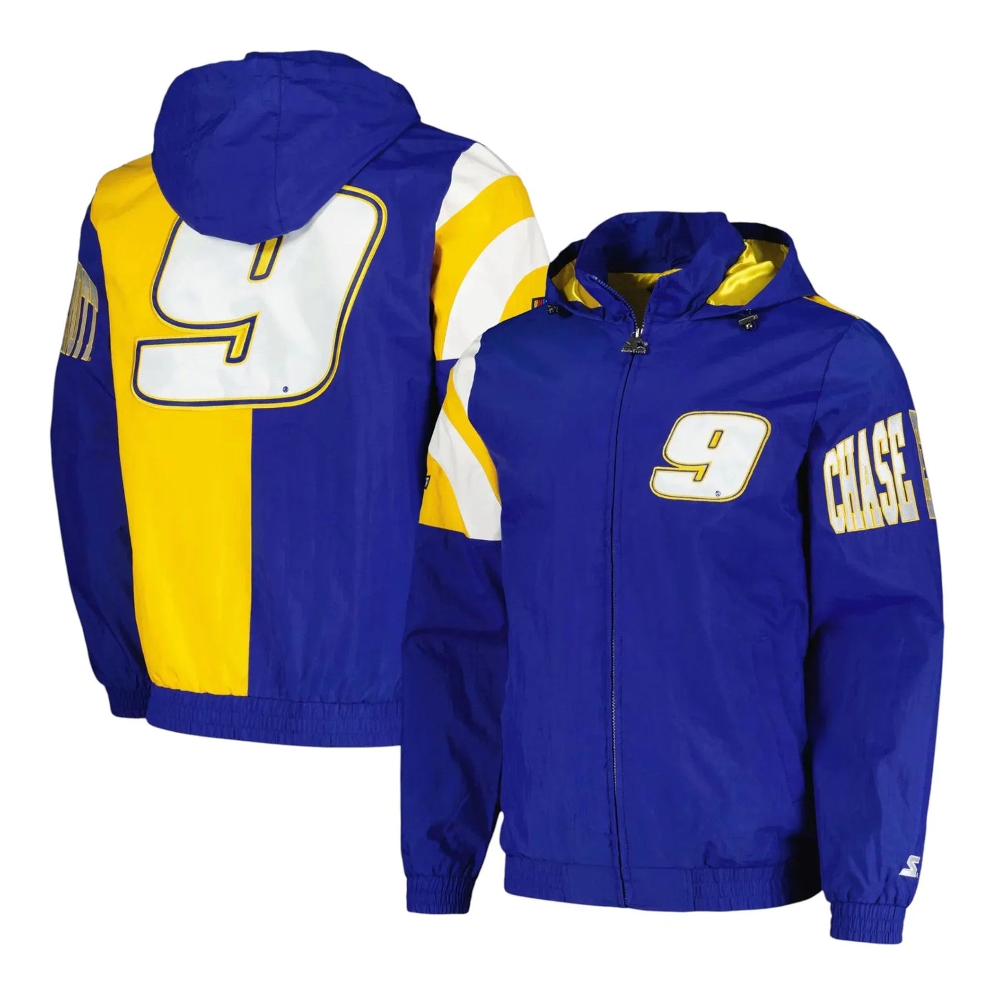 Men's Chase Elliott Starter Royal Red Zone Full-Zip Jacket