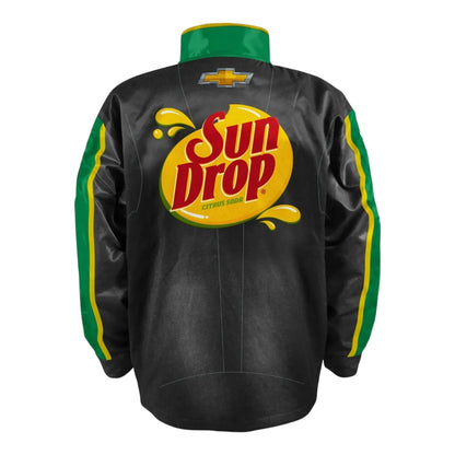 Men's Dale Earnhardt Jr. JR Motorsports Official Team Apparel Black Sun Drop Nylon Uniform Full-Snap Jacket