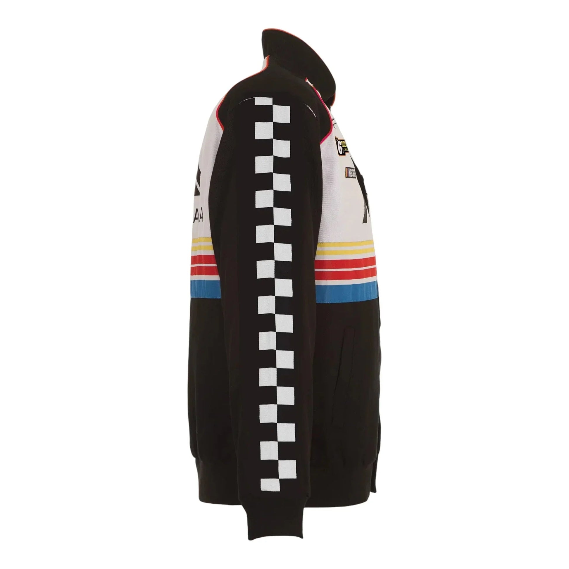 Men's JH Design Black/White NASCAR x Alvin Kamara Logo Full-Snap Twill Jacket