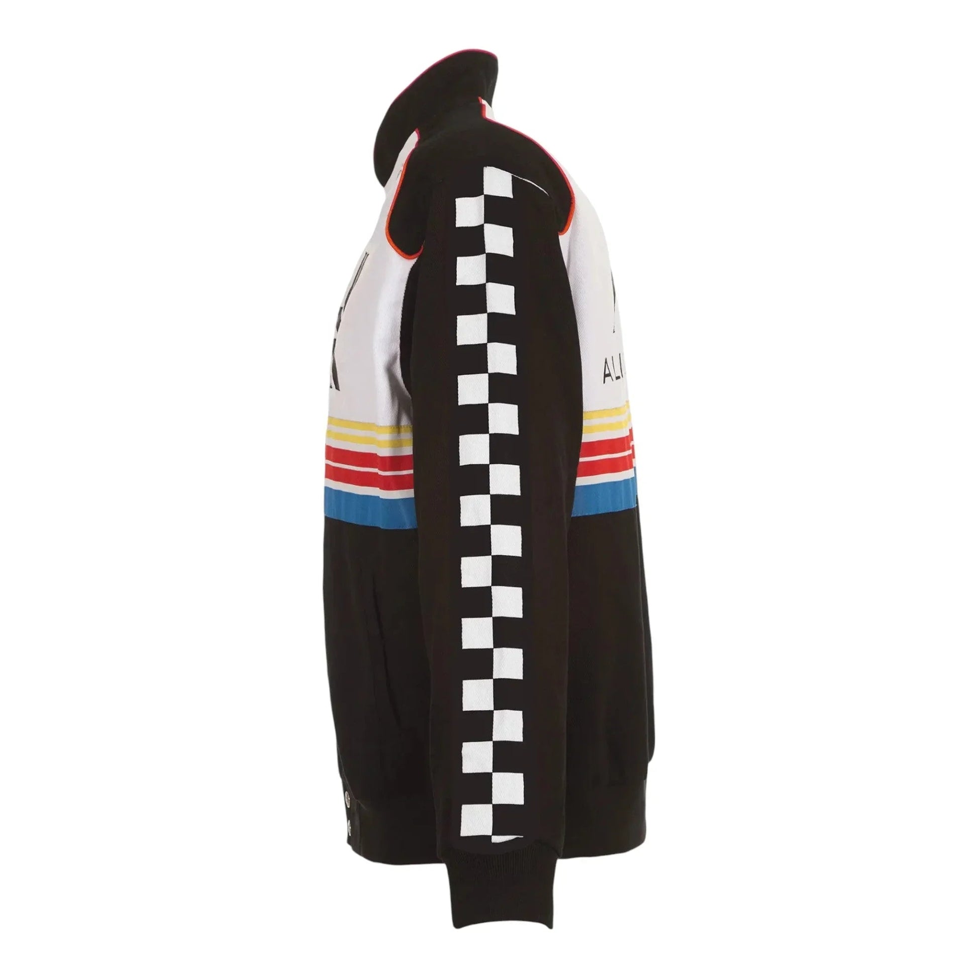 Men's JH Design Black/White NASCAR x Alvin Kamara Logo Full-Snap Twill Jacket