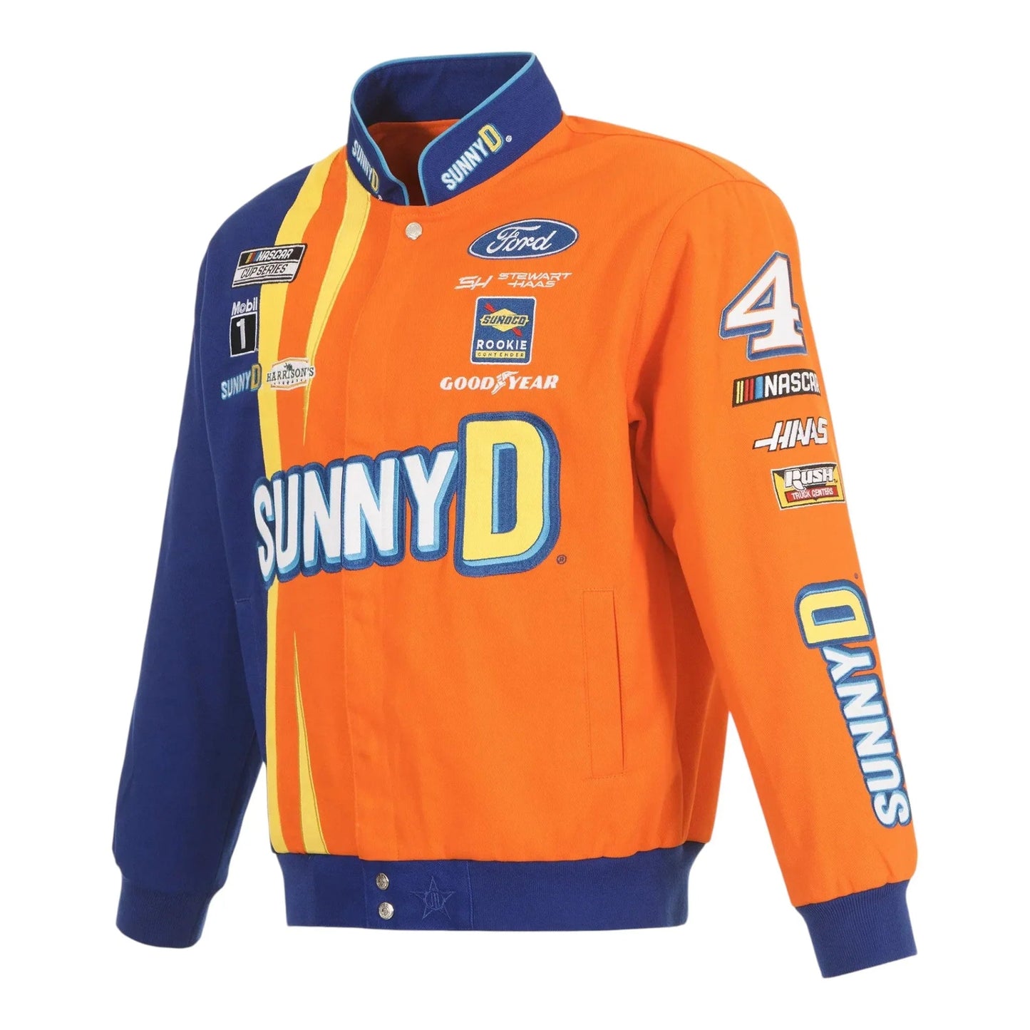 Men's Josh Berry JH Design Orange/Royal SunnyD Twill Driver Uniform Full-Snap Jacket