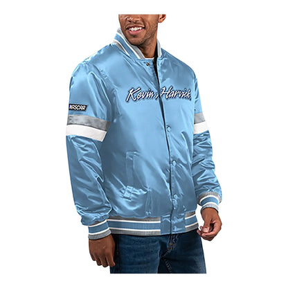 Men's Kevin Harvick Starter Light Blue Home Game Full-Snap Varsity Jacket