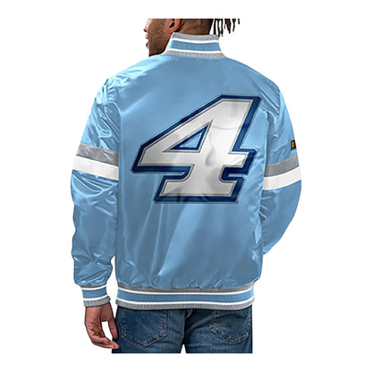 Men's Kevin Harvick Starter Light Blue Home Game Full-Snap Varsity Jacket