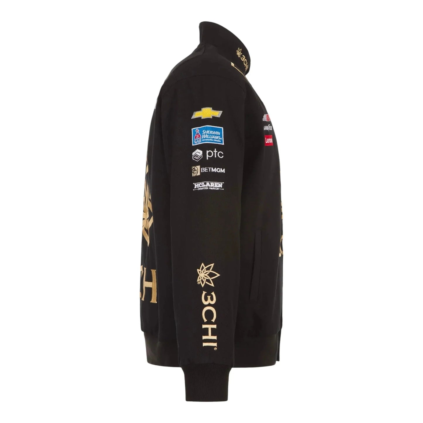 Men's Kyle Busch JH Design Black 3Chi Twill Uniform Full-Snap Jacket