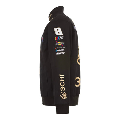 Men's Kyle Busch JH Design Black 3Chi Twill Uniform Full-Snap Jacket