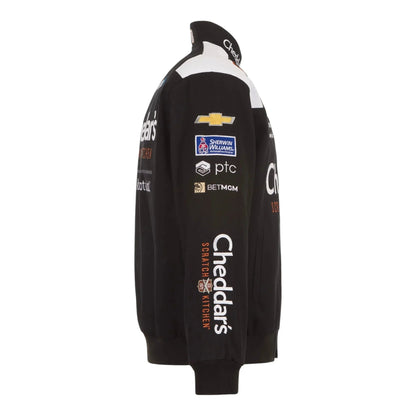Men's Kyle Busch JH Design Black Cheddar's Twill Uniform Full-Snap Jacket