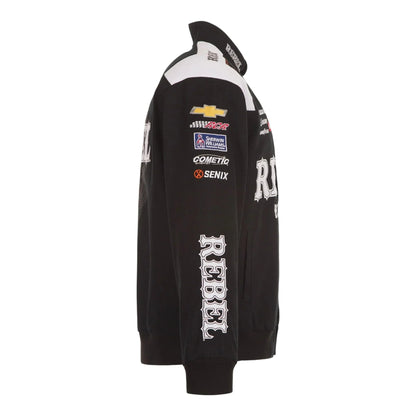 Men's Kyle Busch JH Design Black REBEL Bourbon Twill Driver Uniform Full-Snap Jacket