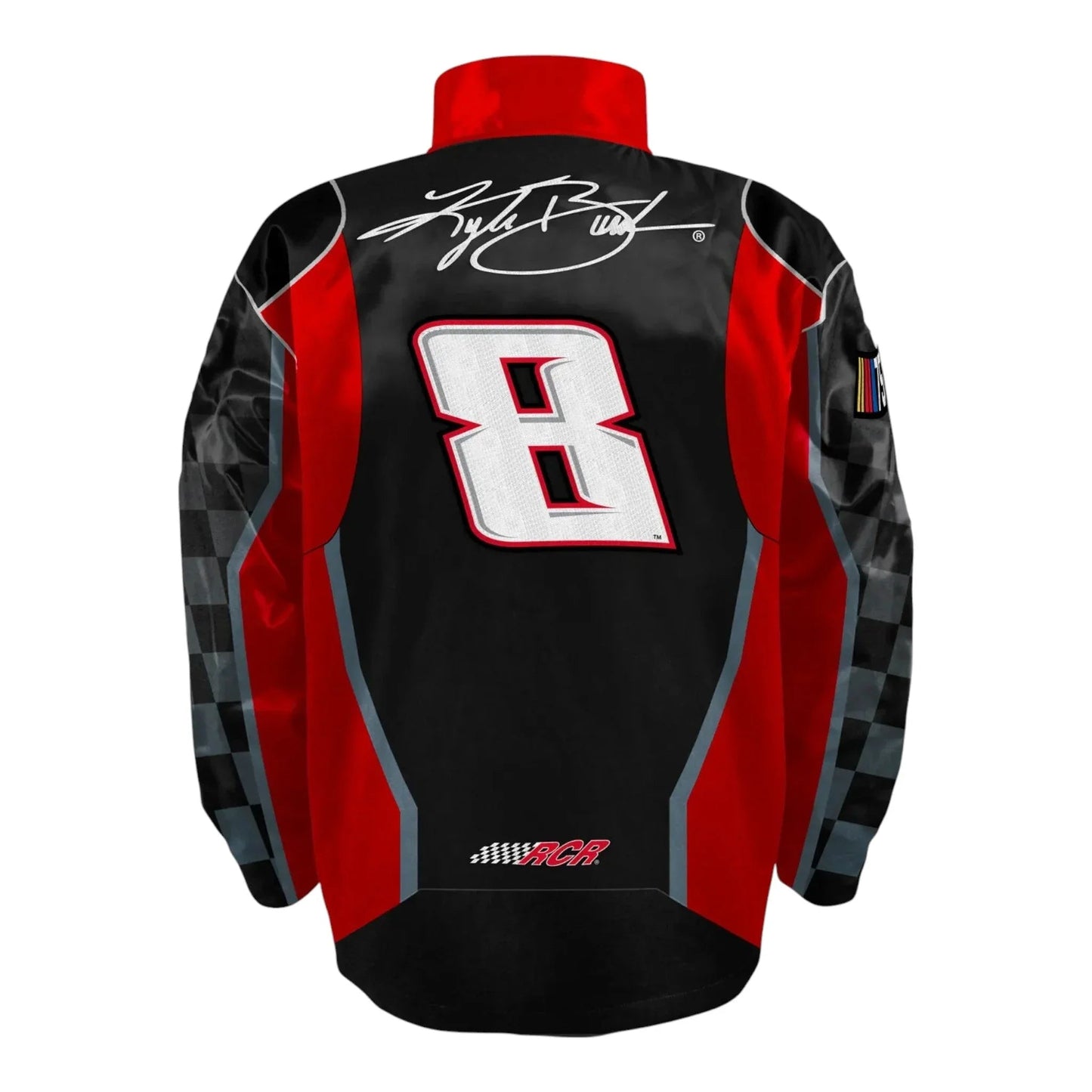 Men's Kyle Busch Richard Childress Racing Team Collection Black/Red Nylon Uniform Full-Snap Jacket