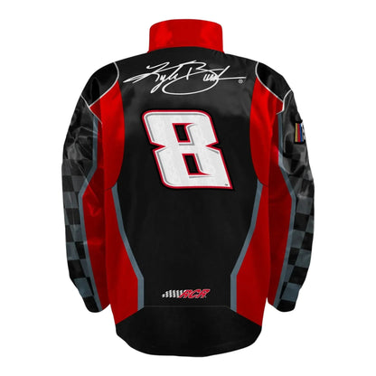 Men's Kyle Busch Richard Childress Racing Team Collection Black/Red Nylon Uniform Full-Snap Jacket