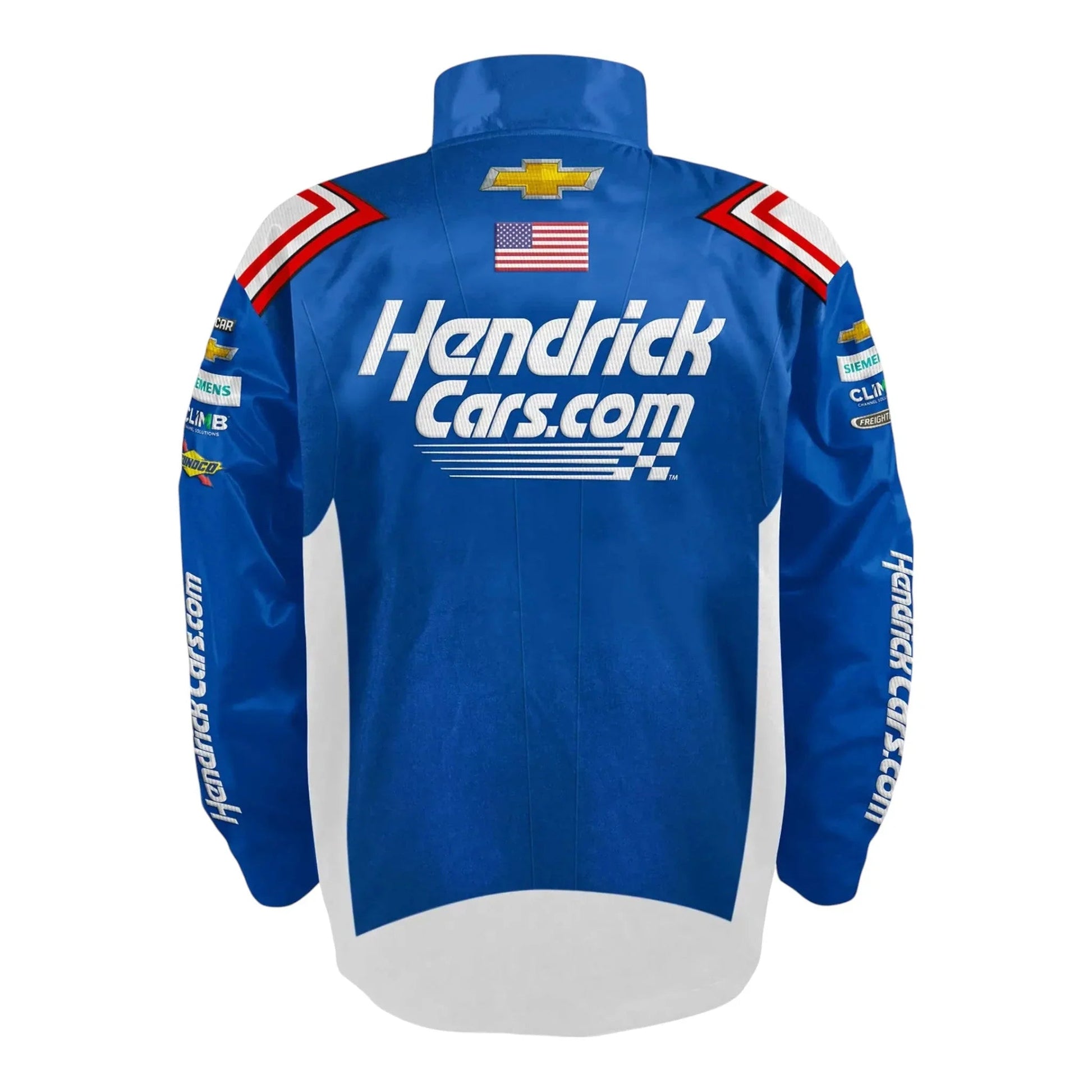 Men's Kyle Larson Hendrick Motorsports Team Collection Blue HendrickCars.com Nylon Uniform Full-Snap Jacket
