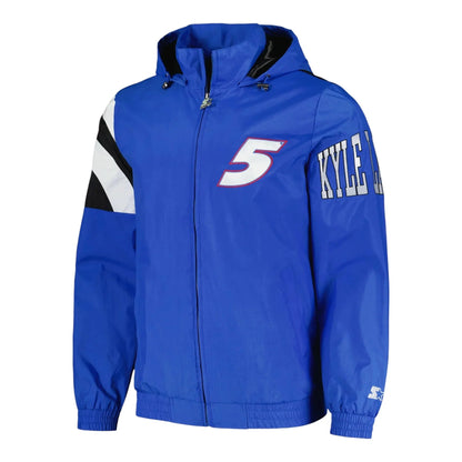 Men's Kyle Larson Starter Royal Red Zone Full-Zip Jacket
