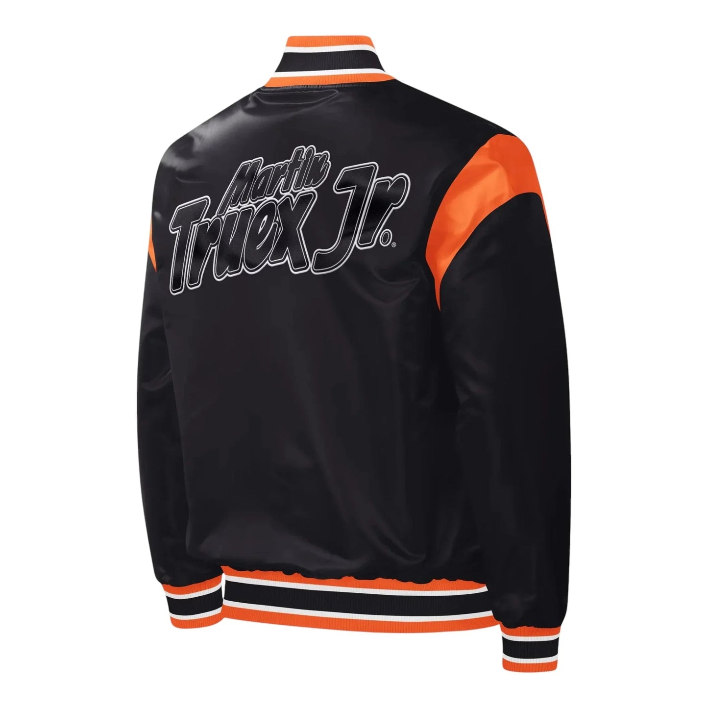 Men's Martin Truex Jr Starter Black Force Play Full-Snap Varsity Jacket