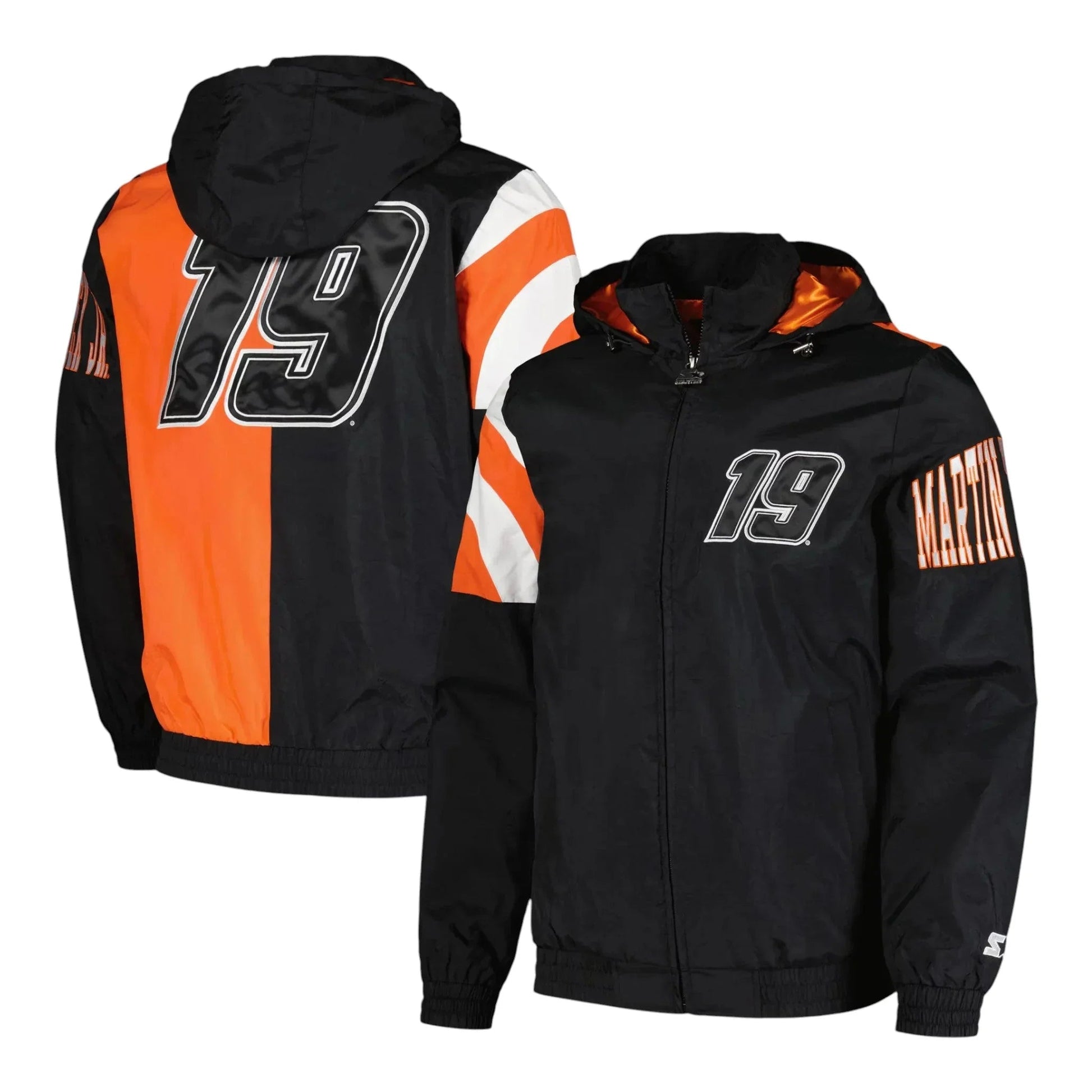 Men's Martin Truex Jr Starter Black Red Zone Full-Zip Jacket