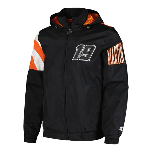 Men's Martin Truex Jr Starter Black Red Zone Full-Zip Jacket