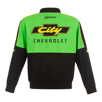Men's NASCAR JH Design Black City Chevrolet Legend Full-Snap Twill Uniform Jacket