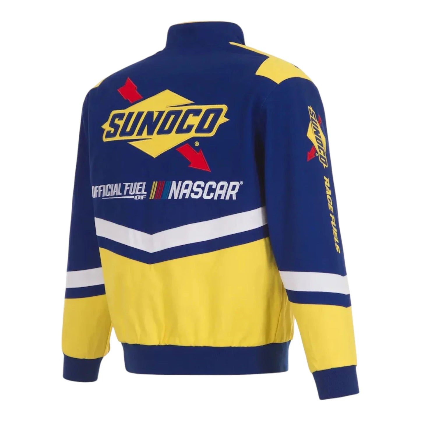 Men's NASCAR JH Design Royal/Yellow Sunoco Full-Snap Twill Uniform Jacket