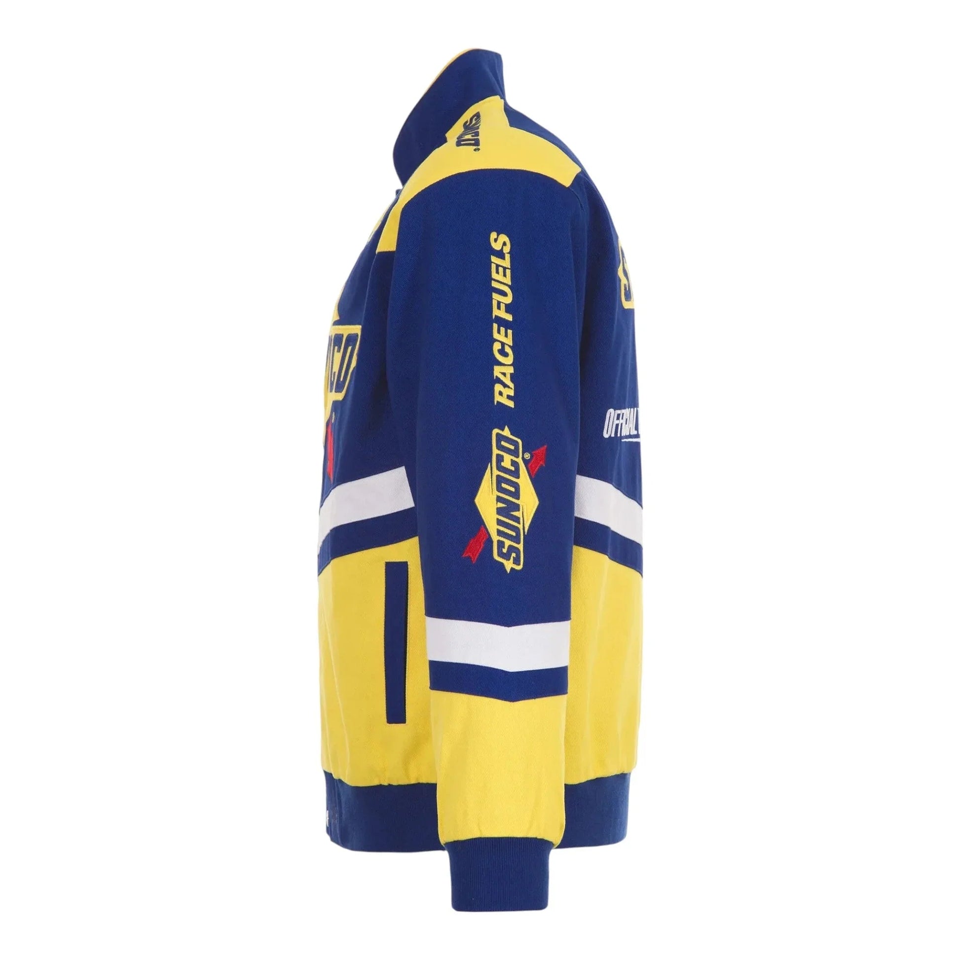 Men's NASCAR JH Design Royal/Yellow Sunoco Full-Snap Twill Uniform Jacket