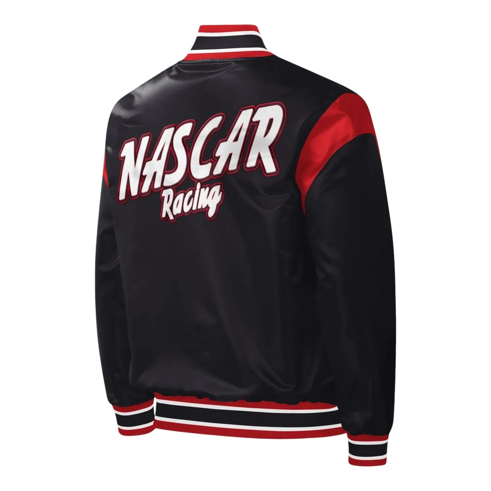 Men's NASCAR Starter Black Force Play Full-Snap Varsity Jacket