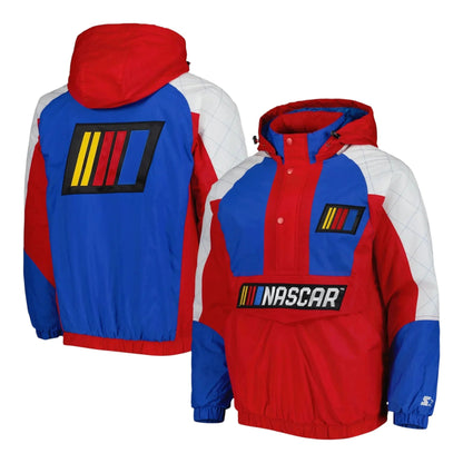 Men's NASCAR Starter Red/Blue The Body Check Half-Snap Pullover Jacket