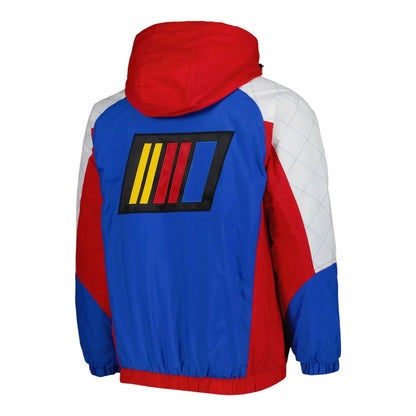 Men's NASCAR Starter Red/Blue The Body Check Half-Snap Pullover Jacket