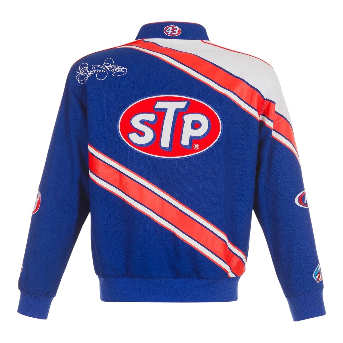 Men's Richard Petty JH Design Blue/White STP Full-Snap Twill Uniform Jacket