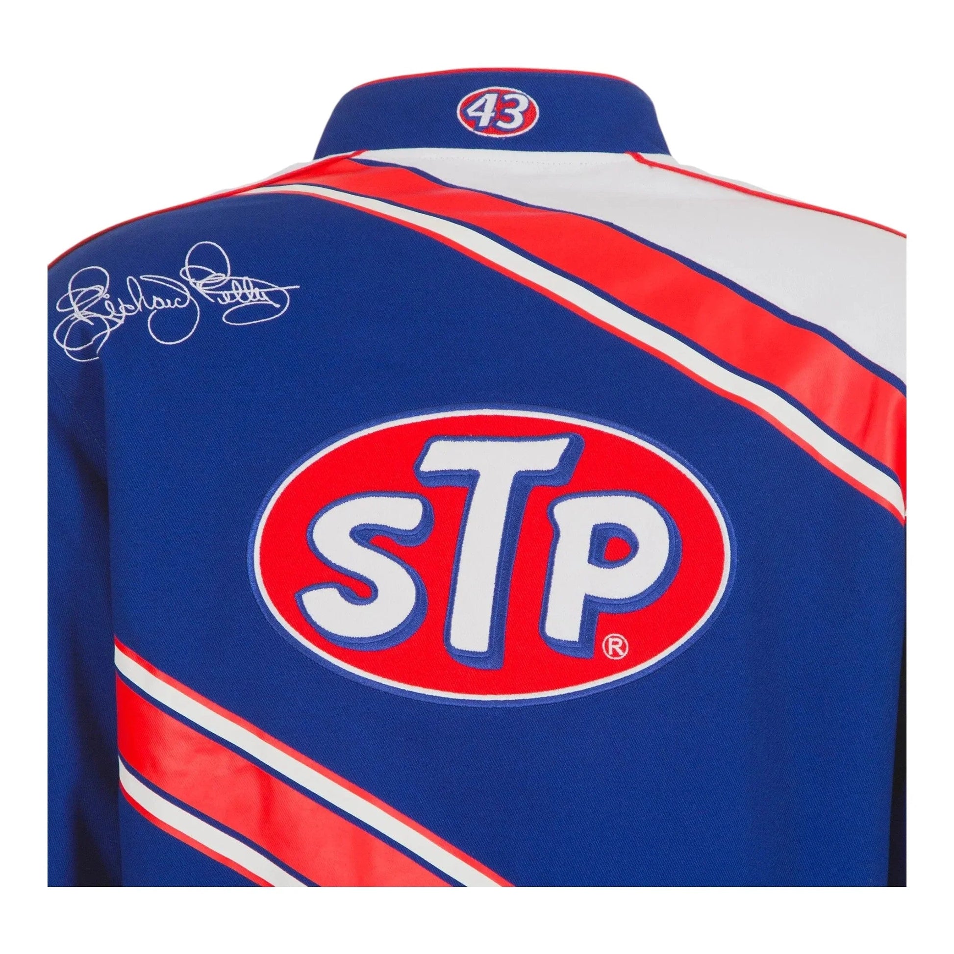 Men's Richard Petty JH Design Blue/White STP Full-Snap Twill Uniform Jacket