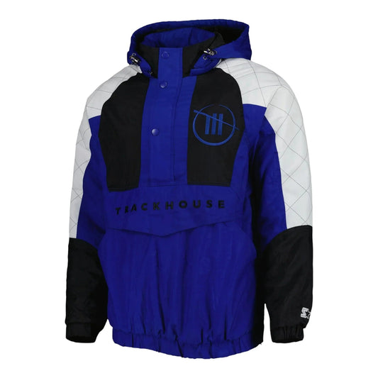 Men's TRACKHOUSE RACING Starter Blue/Black The Body Check Half-Snap Pullover Jacket